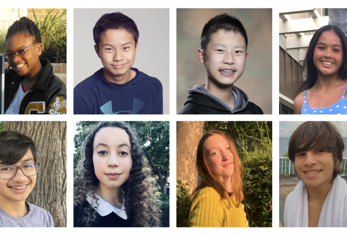 headshots of eight high school students
