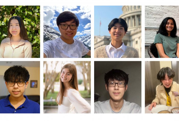headshots of eight high school students