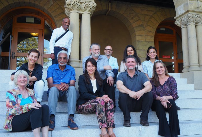 Staff of The World House Project on the stairs of Encina Hall Staff of The World House Project on the stairs of Encina Hall
