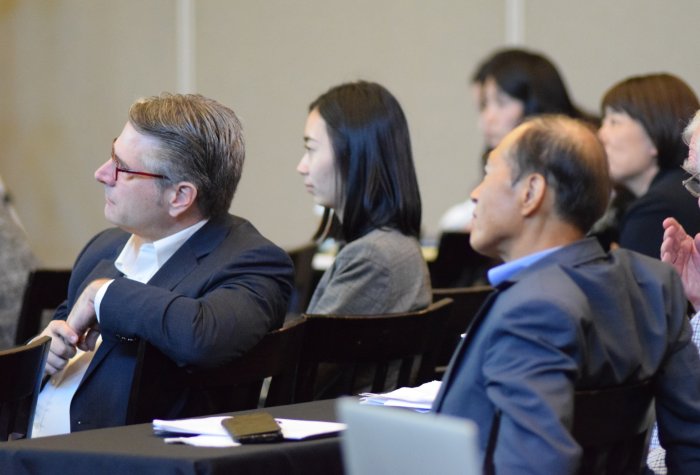 Audience listens to panel during the conference "Future Visions: Challenges and Possibilities of Korean Studies in North America"