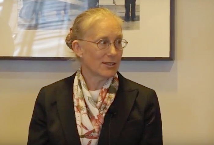 Karen Eggleston speaking on a panel celebrating Harvard Professor Richard Zeckhauser.