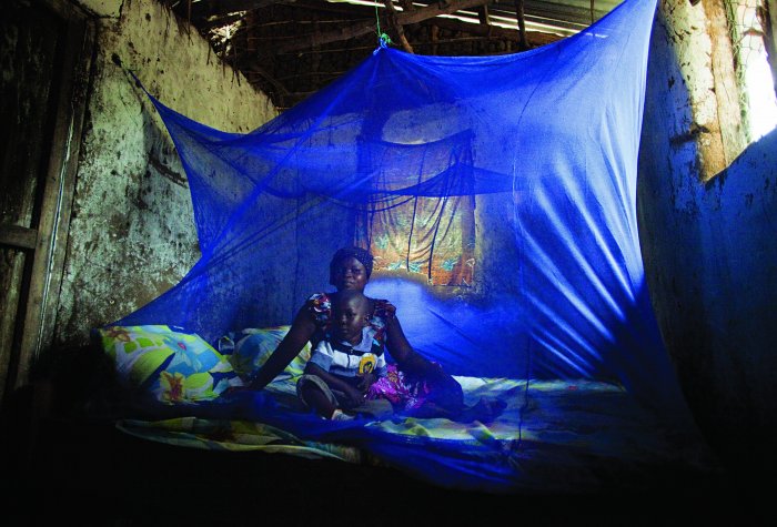 Zabibu Athumani and her son Abirai Mbaraka Sultani rest under an insecticide-treated bed net at their home in Pande village, Bagamoyo district, Tanzania on June 25, 2011. Photo: The Gates Foundation malaria