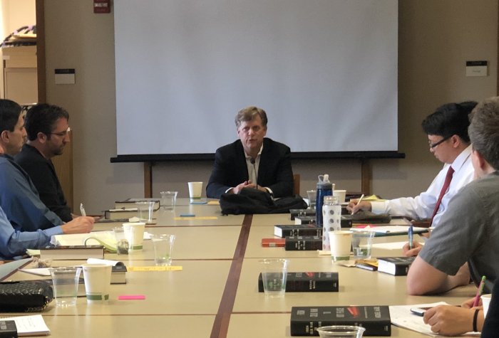 Michael McFaul speaks with teachers at an EPIC workshop, January 2019. Michael McFaul speaks with teachers at an EPIC workshop, January 2019.