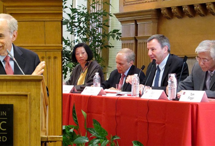Kenneth Lieberthal of The Brookings Institution delivered the keynote speech at the annual Oksenberg Lecture on June 3. oksenberg lecture 2014 headline 2