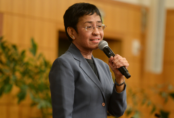 Maria Ressa speaking at Stanford