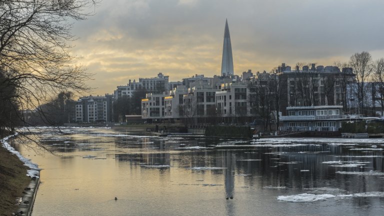 A view of the skyline of St. Petersburg, Russia.