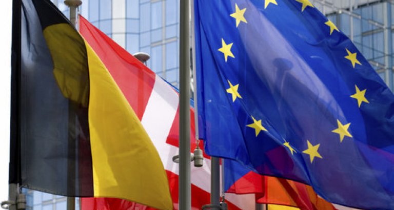 eu parliament and flags